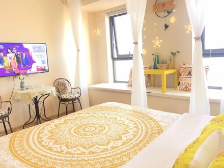 沈阳站1号地铁太原街城开中心东南亚帏幔大床房